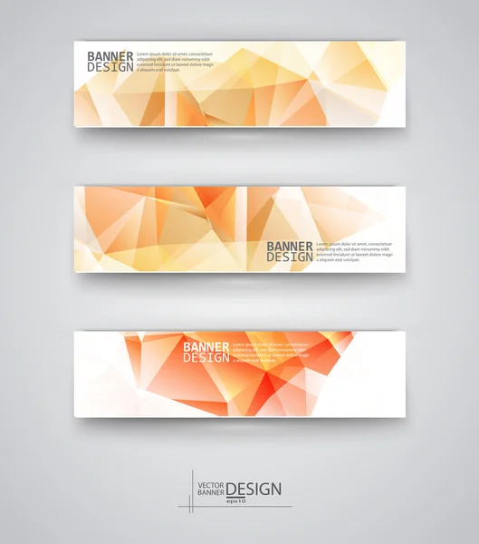 Set of Banners with Multicolored Polygonal Mosaic Backgrounds — Stock Vector