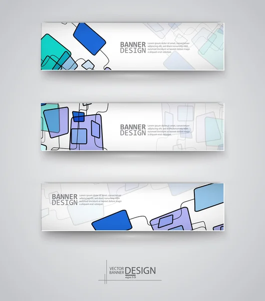 Set van Banners met veelkleurige vierkant achtergronden — Stockvector