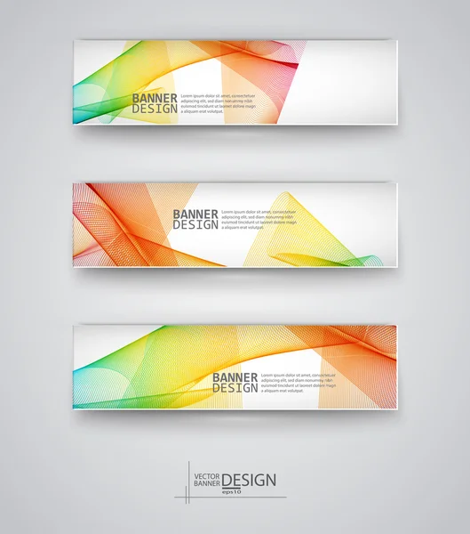 Set van abstracte banner met kleur Golf achtergrond. Vectorillustratie. — Stockvector