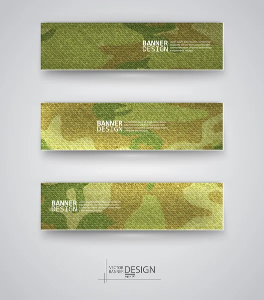 Set van abstracte banner met kaki achtergrond. Vectorillustratie. — Stockvector