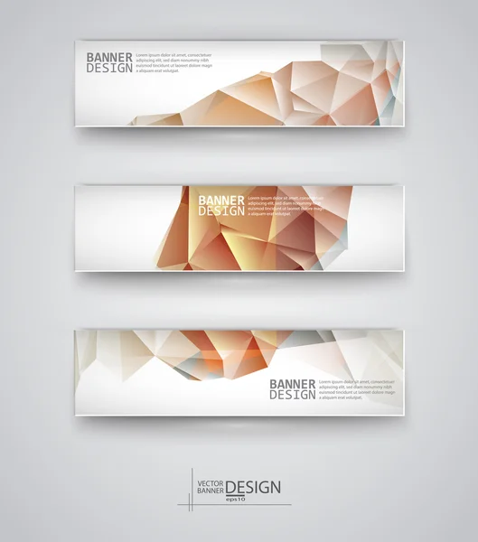 Conjunto de Banners com Multicolorido Mosaico Poligonal Fundos —  Vetores de Stock