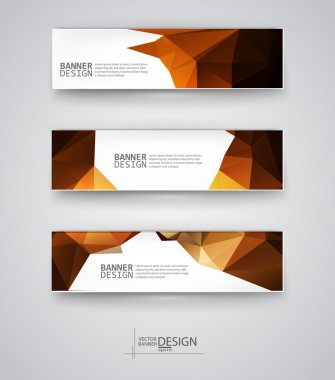 çok renkli poligonal mozaik arka planlar ile afiş kümesi