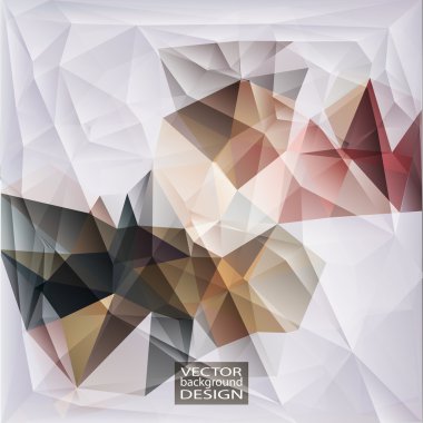 Çokrenkli (Kahverengi, Kırmızı, Beyaz) Tasarım Şablonları. Geometrik Üçgen Soyut Modern Vektör Arkaplanı. 