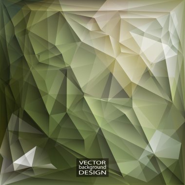 Çok renkli (Yeşil, Haki) Tasarım Şablonları. Geometrik Üçgen Soyut Modern Vektör Arka Plan. 