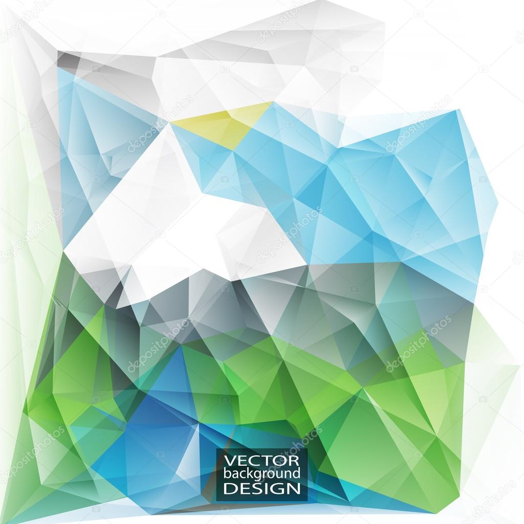 Multicolor ( Green, Blue, Gray ) Design Templates. Geometric Triangular Abstract Modern Vector Background. 
