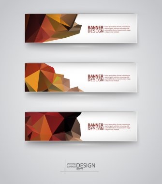 çok renkli poligonal mozaik arka planlar ile afiş kümesi