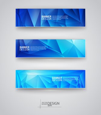 çok renkli poligonal mozaik arka planlar ile afiş kümesi