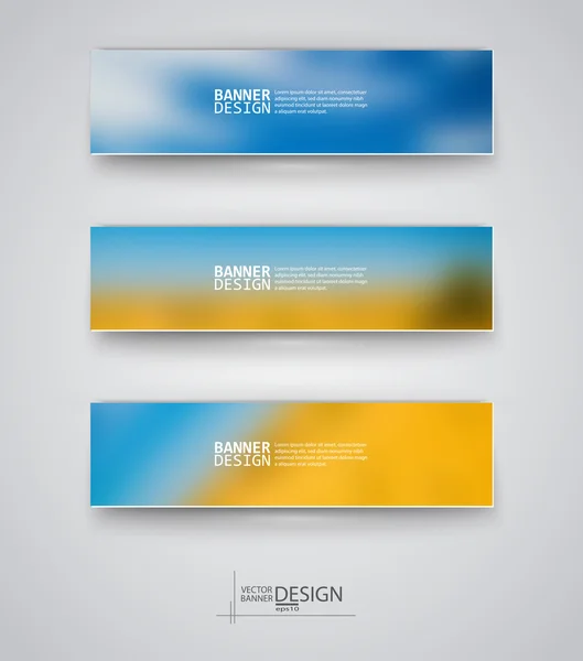 Business design templates. Set of Banners with Multicolored Blured Backgrounds — Stock Vector