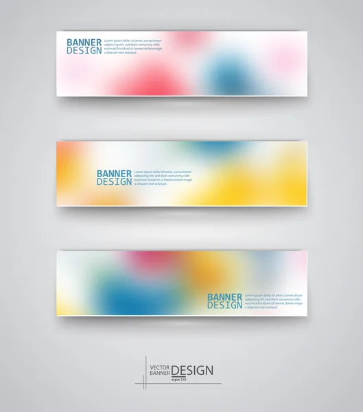 Plantillas de diseño empresarial. Set de Banners con fondos azules multicolores — Vector de stock