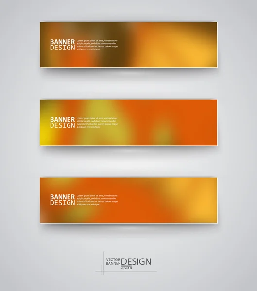 Templat desain bisnis. Set Banners dengan Multicolored Blured Latar Belakang - Stok Vektor