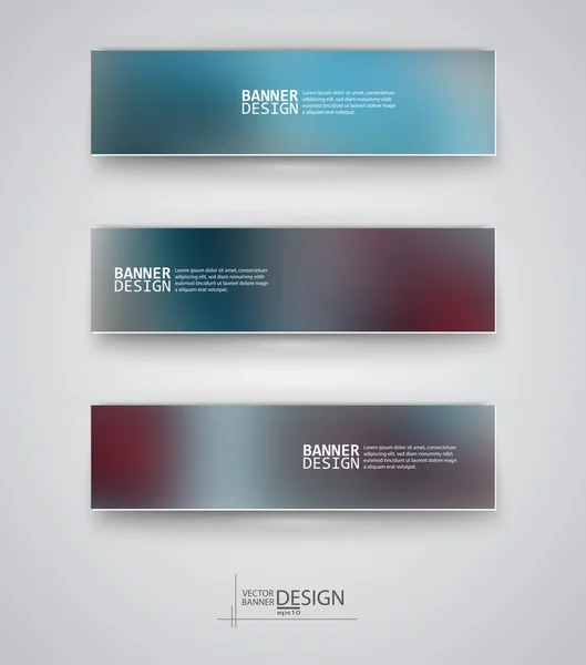 Zakelijke ontwerpsjablonen. set van banners met veelkleurige blured achtergronden — Stockvector