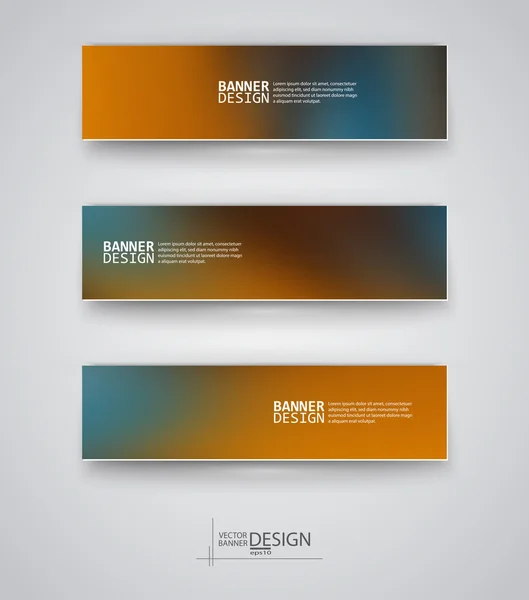 Business design templates. Set of Banners with Multicolored Blured Backgrounds — Stock Vector