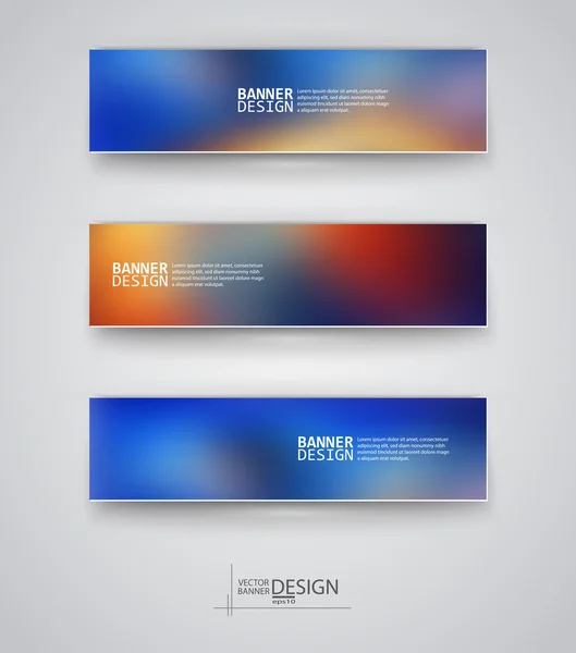 Zakelijke ontwerpsjablonen. set van banners met veelkleurige blured achtergronden — Stockvector