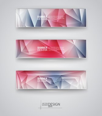 çok renkli poligonal mozaik arka planlar ile afiş kümesi