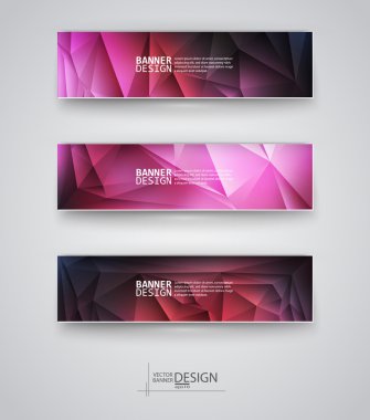 çok renkli poligonal mozaik arka planlar ile afiş kümesi