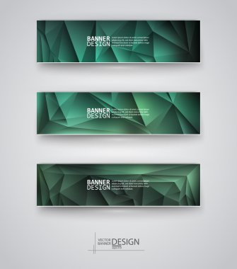 çok renkli poligonal mozaik arka planlar ile afiş kümesi