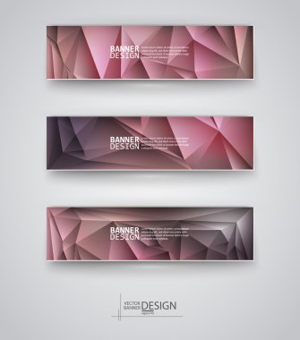 çok renkli poligonal mozaik arka planlar ile afiş kümesi