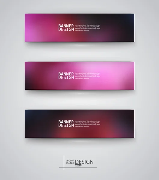 Zakelijke ontwerpsjablonen. set van banners met veelkleurige blured achtergronden — Stockvector