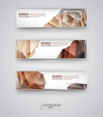 çok renkli poligonal mozaik arka planlar ile afiş kümesi