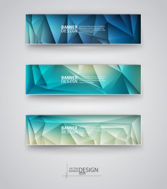 çok renkli poligonal mozaik arka planlar ile afiş kümesi