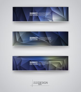 çok renkli poligonal mozaik arka planlar ile afiş kümesi