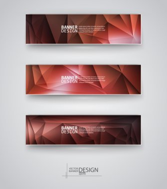 çok renkli poligonal mozaik arka planlar ile afiş kümesi