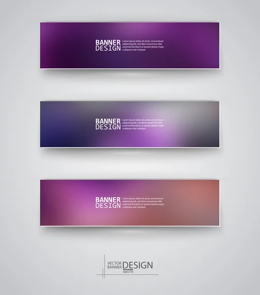 Business design templates. Set of Banners with Multicolored Blured Backgrounds — Stock Vector