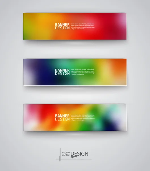 Business design templates. Set of Banners with Multicolored Blured Backgrounds — Stock Vector