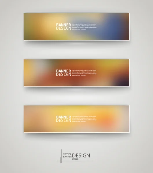 Zakelijke ontwerpsjablonen. set van banners met veelkleurige blured achtergronden — Stockvector