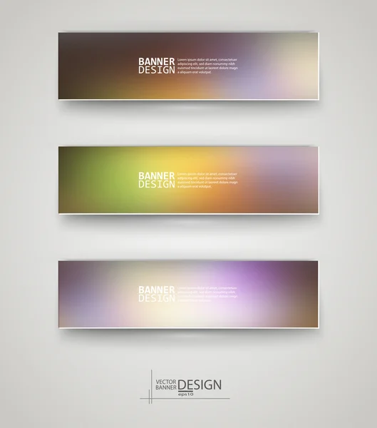 Business design templates. Set of Banners with Multicolored Blured Backgrounds — Stock Vector