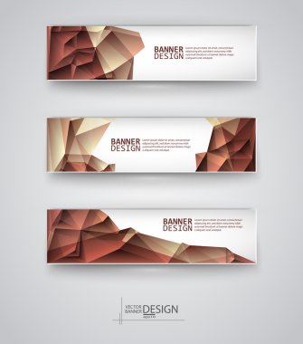 çok renkli poligonal mozaik arka planlar ile afiş kümesi