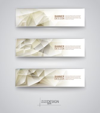 çok renkli poligonal mozaik arka planlar ile afiş kümesi