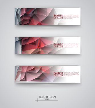 çok renkli poligonal mozaik arka planlar ile afiş kümesi