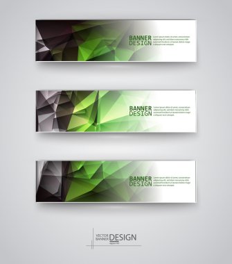 çok renkli poligonal mozaik arka planlar ile afiş kümesi