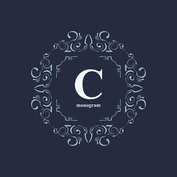 Elegant monogram design template. — Stock Vector