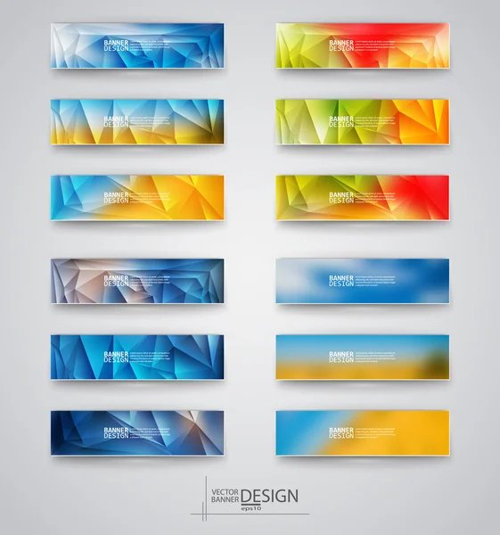 Conjunto de banners de color. Ilustración vectorial . — Vector de stock