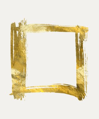 Işık arkaplanındaki desenli altın fırça darbesi çerçevesi modern yerleşimler için kopyalama alanı olan zarif bir soyut vektör pankartı olarak tasarlanmıştır..
