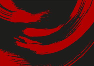 Siyah ve kırmızı vektör fırça darbesi. Japon stili resimleme