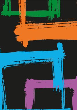 Açık arkaplanda kalın renkler bulunan canlı el boyası çerçeve deseni, soyut vektör afişleri, yaratıcı tasarım ve modern tasarım için ideal.