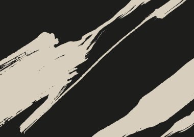 Sumi-e kaligrafi, zen estetiği ve geleneksel Asya sanatından esinlenen, akıcı beyaz fırça darbesiyle en az Japon tarzı vektör pankartı.