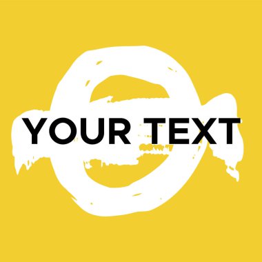 Sarı üzerine Vektör Yuvarlak Şekil. Beyaz Daire Damgası. Simge, Logo, Sancak Tasarımı. Yuvarlak Fırça Soyut Vuruşu .