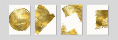 Vektör Altın ve Beyaz Tasarım Şablonları ayarlandı. Soyut lüks illüstrasyon.