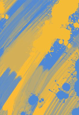 Soyut Mavi Sarı Boya Ukrayna tarzı arka plan. Ukrayna renk tasarım afişi ögesi. Vektör illüstrasyonu