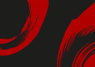 Siyah ve kırmızı vektör fırça darbesi. Japon stili resimleme