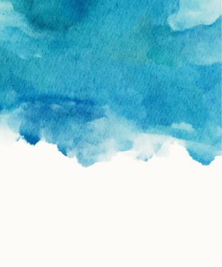 Ağ başlıkları, markalaşma, sunumlar ve modern grafik arkaplan için ideal geniş bir vektör pankartı oluşturan soyut mavi suluboya dokusu.