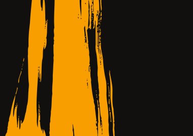 Sumi-e kaligrafi, zen estetiği ve geleneksel Asya sanatından esinlenen, akıcı sarı fırça darbesiyle en az Japon tarzı vektör pankartı..