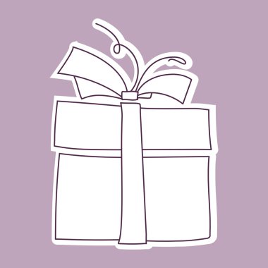 Soyut doodle hediye kutusu.