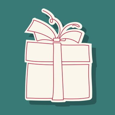 Soyut doodle hediye kutusu.