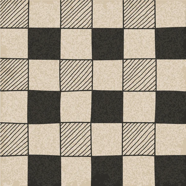 Handgezeichnetes abstraktes Schachbrettmuster. — Stockvektor