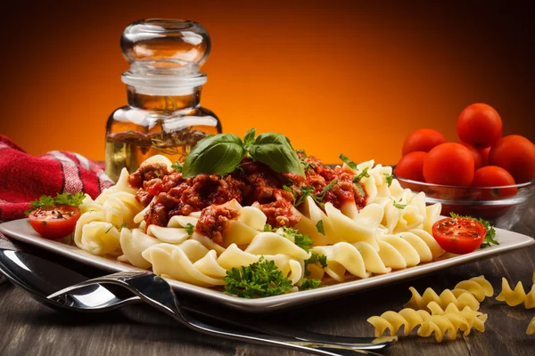 Pasta with meat — Stock Photo, Image